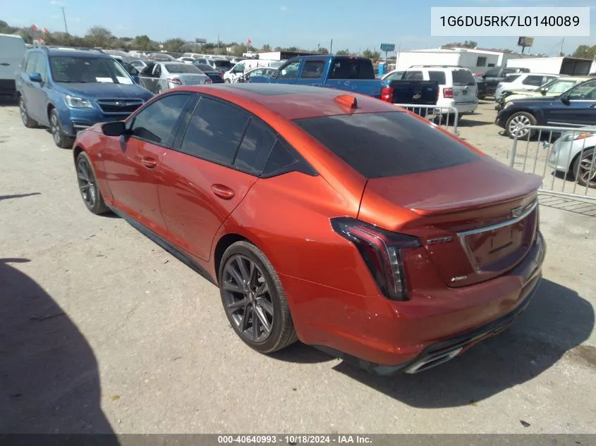 2020 Cadillac Ct5 Sport VIN: 1G6DU5RK7L0140089 Lot: 40640993