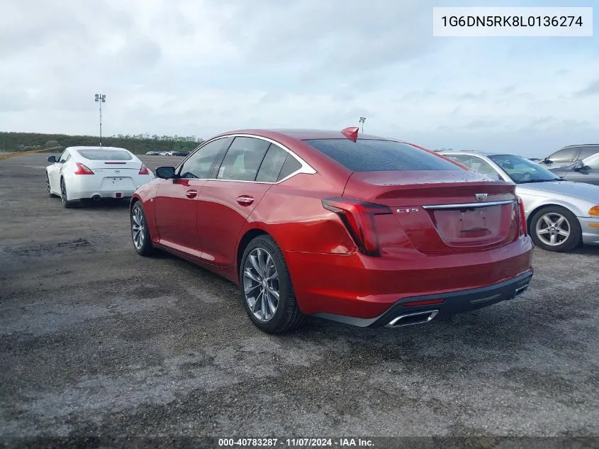 2020 Cadillac Ct5 Premium Luxury VIN: 1G6DN5RK8L0136274 Lot: 40783287