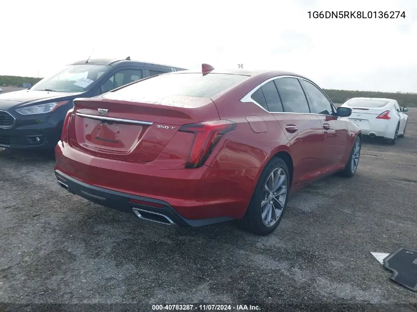 2020 Cadillac Ct5 Premium Luxury VIN: 1G6DN5RK8L0136274 Lot: 40783287