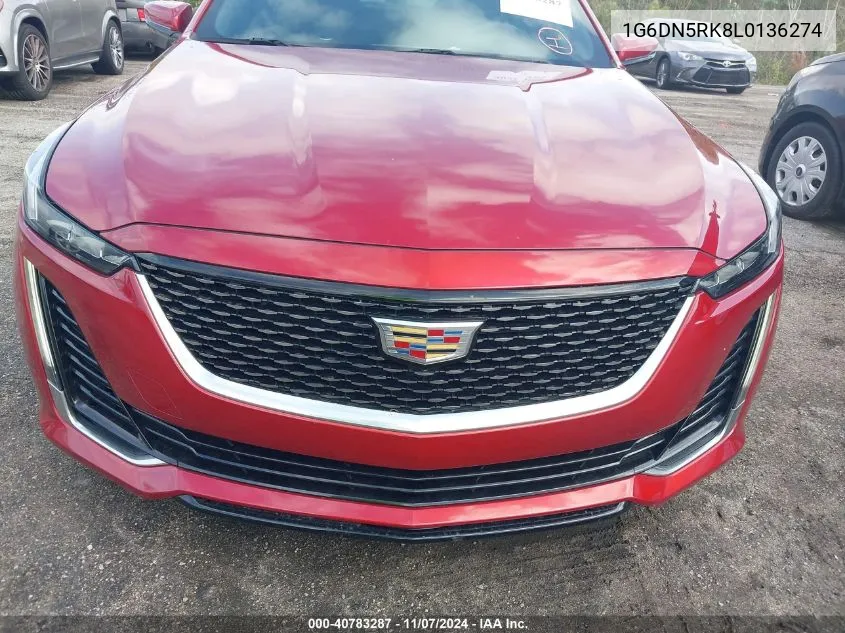 2020 Cadillac Ct5 Premium Luxury VIN: 1G6DN5RK8L0136274 Lot: 40783287