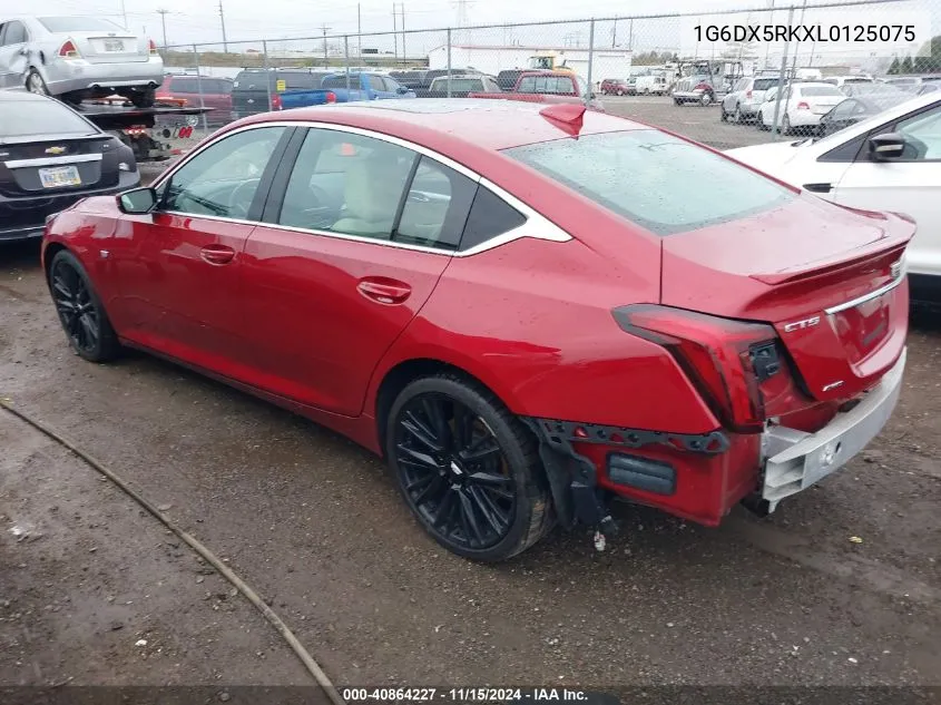 2020 Cadillac Ct5 Luxury VIN: 1G6DX5RKXL0125075 Lot: 40864227