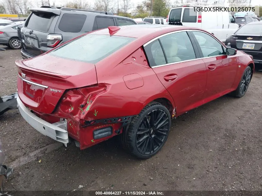 2020 Cadillac Ct5 Luxury VIN: 1G6DX5RKXL0125075 Lot: 40864227