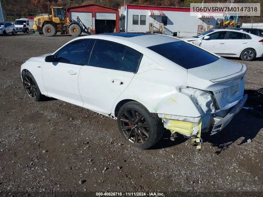 2021 Cadillac Ct5 V-Series VIN: 1G6DV5RW7M0147318 Lot: 40826715