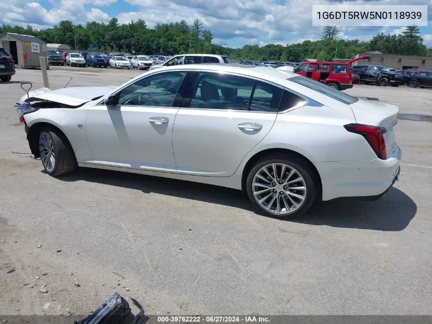 2022 Cadillac Ct5 Premium Luxury VIN: 1G6DT5RW5N0118939 Lot: 39762222