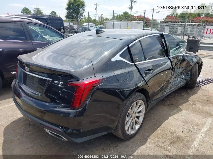 1G6DS5RKXN0119312 2022 Cadillac Ct5 Luxury