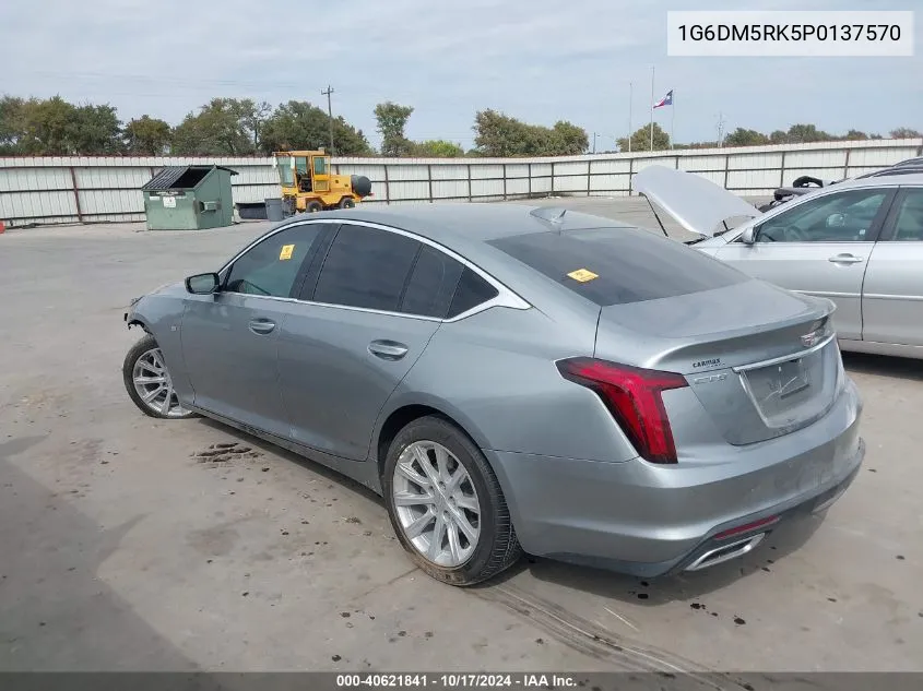 2023 Cadillac Ct5 Luxury VIN: 1G6DM5RK5P0137570 Lot: 40621841