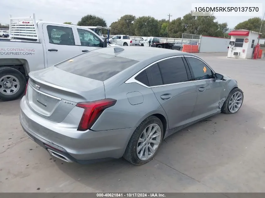 2023 Cadillac Ct5 Luxury VIN: 1G6DM5RK5P0137570 Lot: 40621841