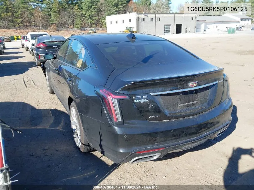 2023 Cadillac Ct5 Sport VIN: 1G6DU5RK5P0106125 Lot: 40798481