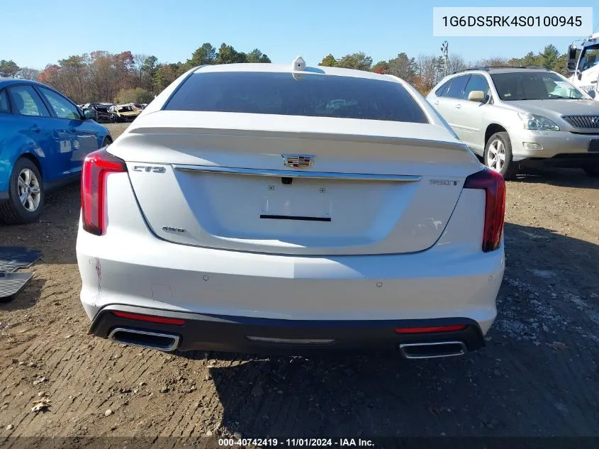 2025 Cadillac Ct5 Premium Luxury VIN: 1G6DS5RK4S0100945 Lot: 40742419