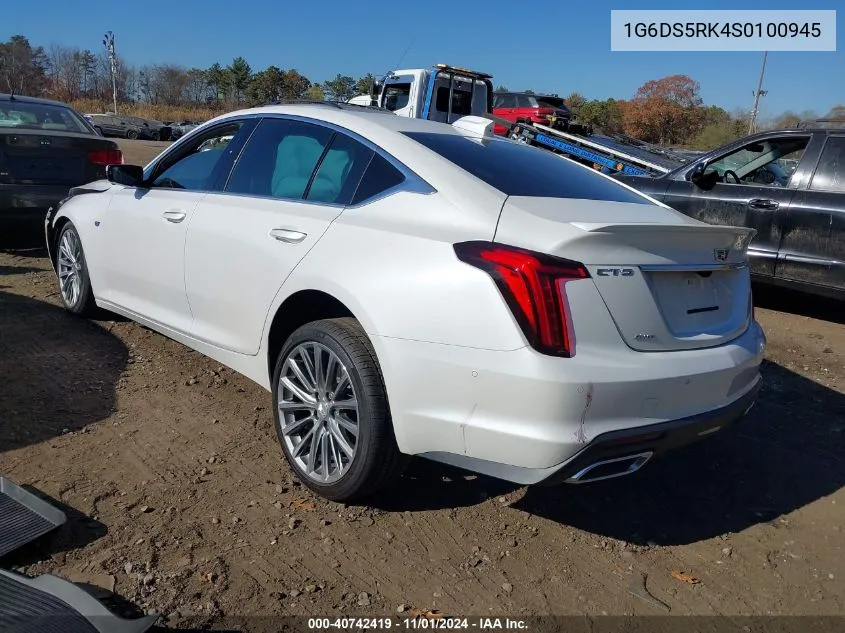 2025 Cadillac Ct5 Premium Luxury VIN: 1G6DS5RK4S0100945 Lot: 40742419