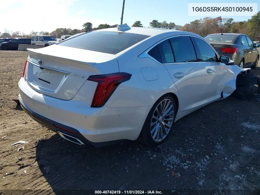 2025 Cadillac Ct5 Premium Luxury VIN: 1G6DS5RK4S0100945 Lot: 40742419