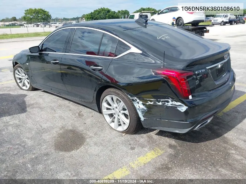 2025 Cadillac Ct5 Premium Luxury VIN: 1G6DN5RK3S0108610 Lot: 40899289