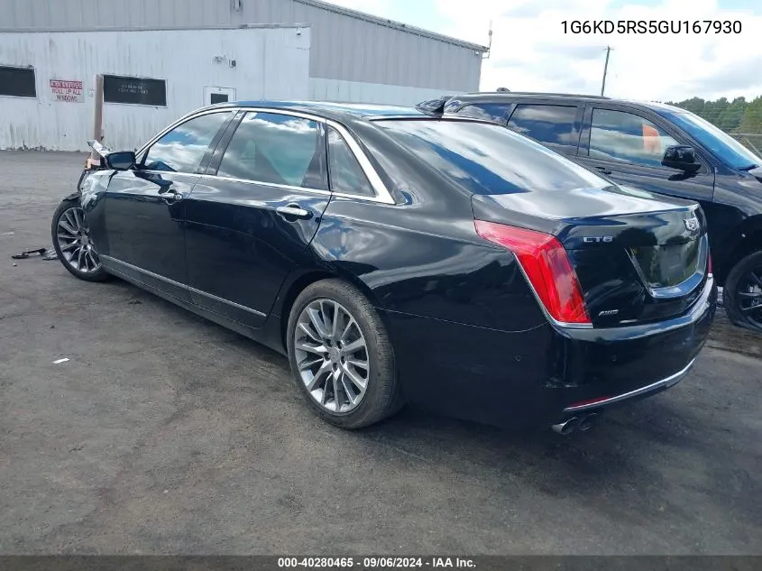 2016 Cadillac Ct6 Luxury VIN: 1G6KD5RS5GU167930 Lot: 40280465