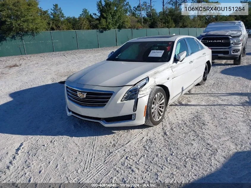 2016 Cadillac Ct6 Luxury VIN: 1G6KC5RX4GU151264 Lot: 40614840