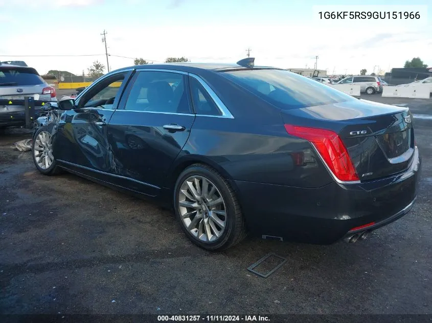 2016 Cadillac Ct6 Premium Luxury VIN: 1G6KF5RS9GU151966 Lot: 40831257