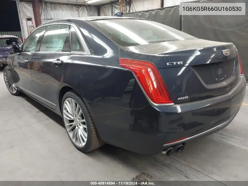 2016 Cadillac Ct6 Twin Turbo Premium Luxury VIN: 1G6KG5R66GU160530 Lot: 40914594