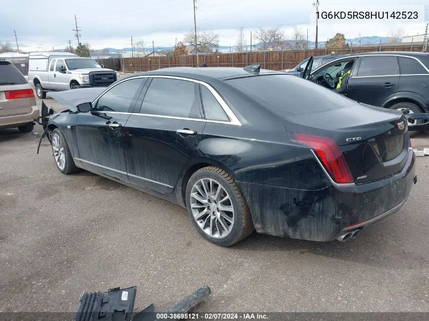 2017 Cadillac Ct6 Luxury VIN: 1G6KD5RS8HU142523 Lot: 38695121