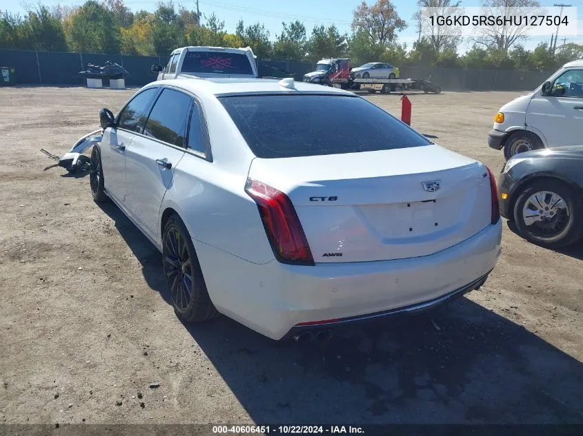 2017 Cadillac Ct6 Luxury VIN: 1G6KD5RS6HU127504 Lot: 40606451