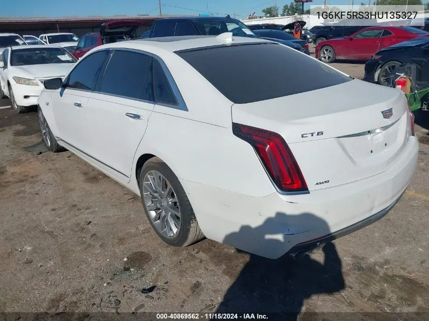 2017 Cadillac Ct6 Premium Luxury VIN: 1G6KF5RS3HU135327 Lot: 40869562