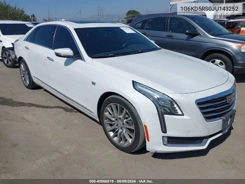 1G6KD5RS0JU143252 2018 Cadillac Ct6 Luxury