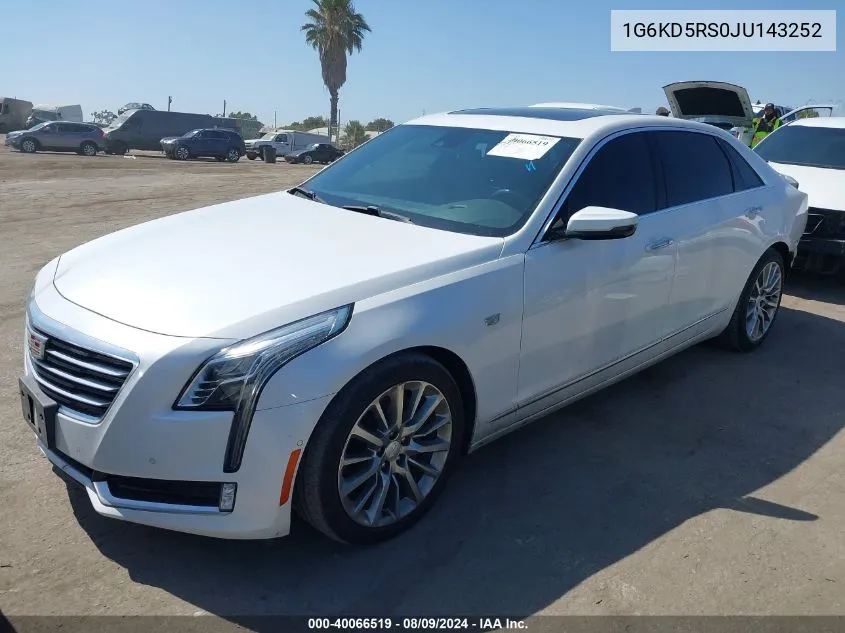 2018 Cadillac Ct6 Luxury VIN: 1G6KD5RS0JU143252 Lot: 40066519