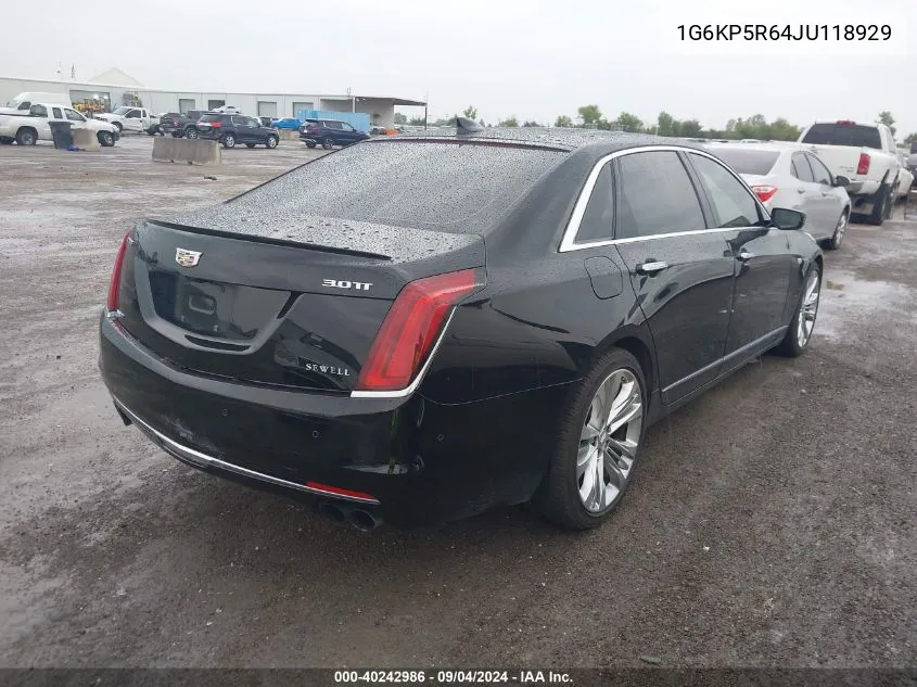 1G6KP5R64JU118929 2018 Cadillac Ct6 Platinum Csav