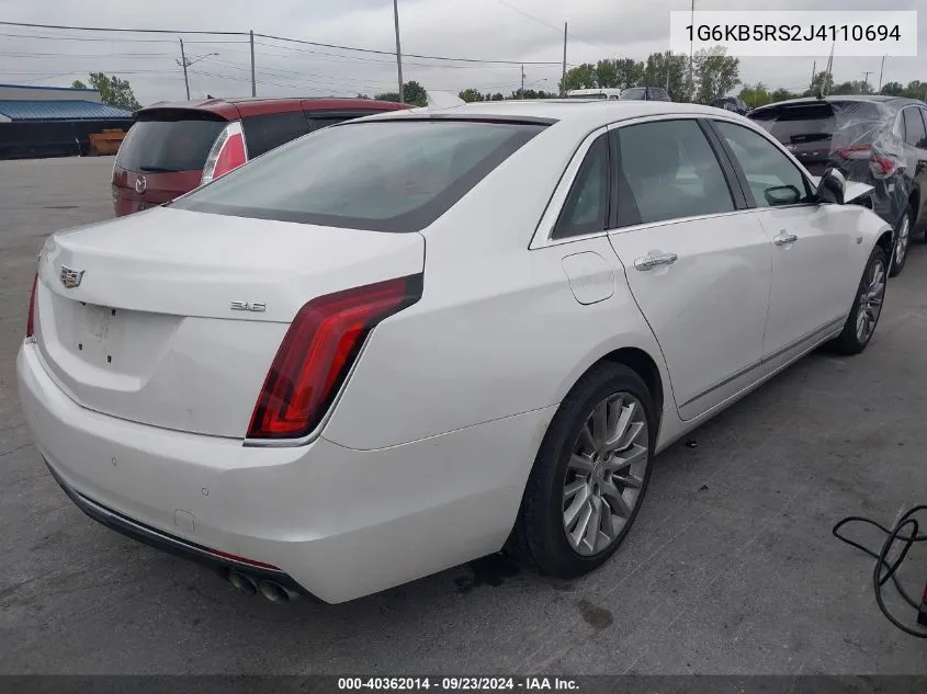 2018 Cadillac Ct6 Standard VIN: 1G6KB5RS2J4110694 Lot: 40362014