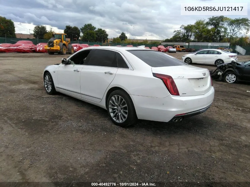 1G6KD5RS6JU121417 2018 Cadillac Ct6 Luxury