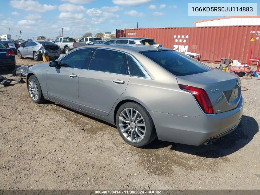 2018 Cadillac Ct6 Luxury VIN: 1G6KD5RS0JU114883 Lot: 40790414