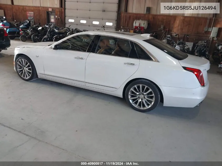 2018 Cadillac Ct6 Luxury VIN: 1G6KD5RS5JU126494 Lot: 40900817