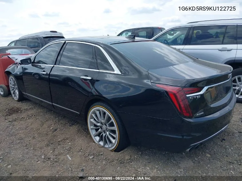 1G6KD5RS9KU122725 2019 Cadillac Ct6 Premium Luxury