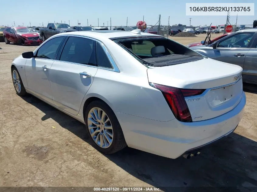 1G6KB5RS2KU133765 2019 Cadillac Ct6 Luxury