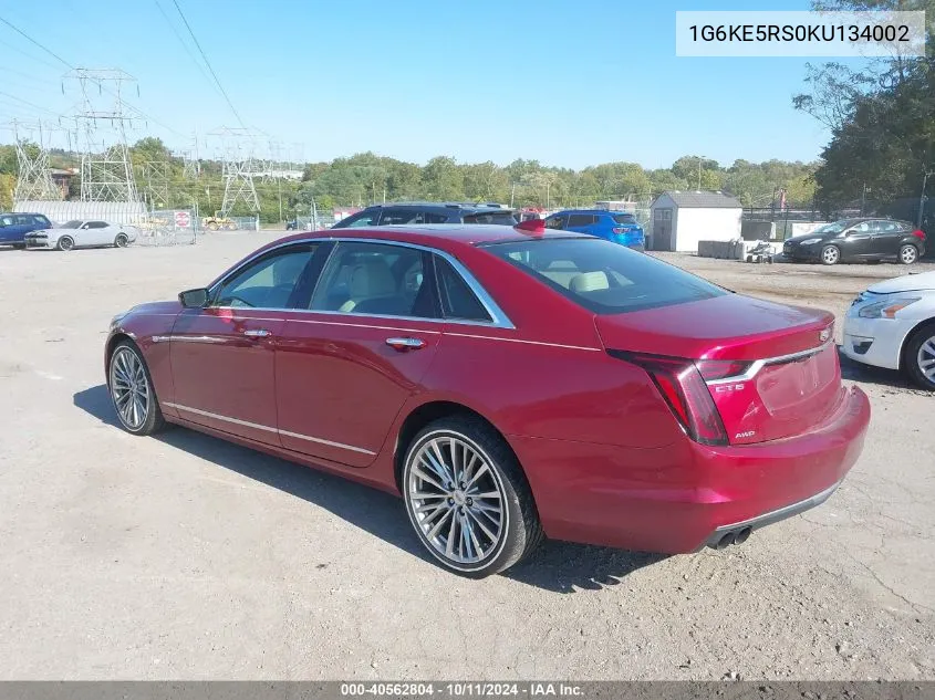 1G6KE5RS0KU134002 2019 Cadillac Ct6 Premium Luxury