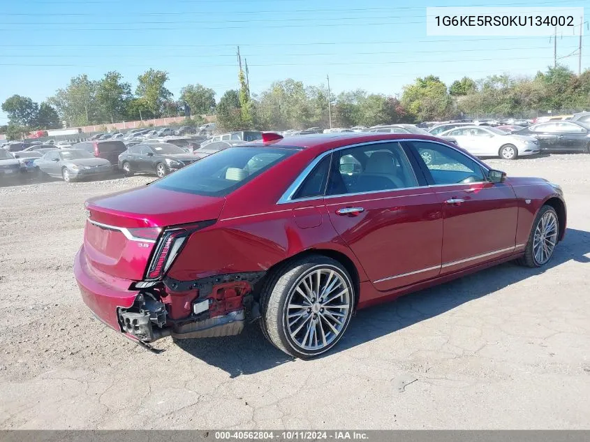 2019 Cadillac Ct6 Premium Luxury VIN: 1G6KE5RS0KU134002 Lot: 40562804