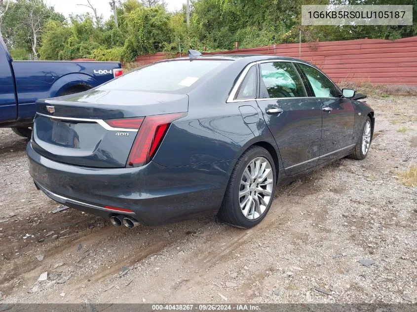 2020 Cadillac Ct6 Luxury VIN: 1G6KB5RS0LU105187 Lot: 40438267