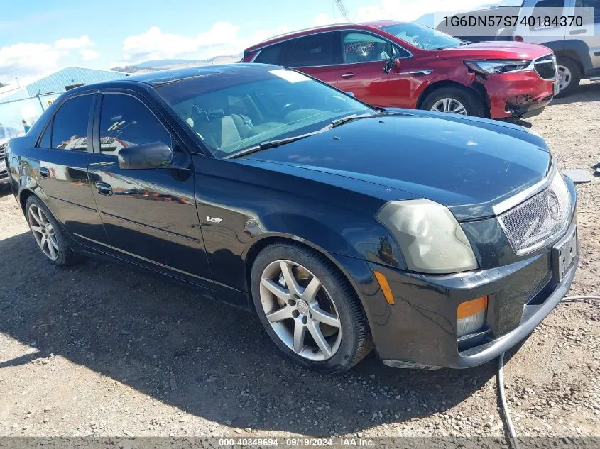 2004 Cadillac Cts-V VIN: 1G6DN57S740184370 Lot: 40349694