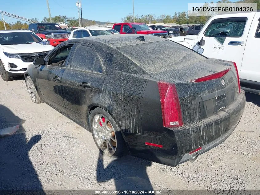 2011 Cadillac Cts-V VIN: 1G6DV5EP6B0104326 Lot: 40565996