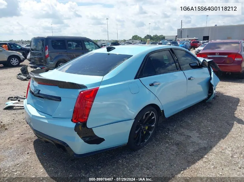 1G6A15S64G0118212 2016 Cadillac Cts-V