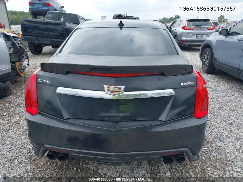 2016 Cadillac Cts-V VIN: 1G6A15S65G0157357 Lot: 40138030