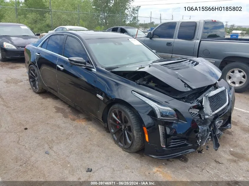 2017 Cadillac Cts-V VIN: 1G6A15S66H0185802 Lot: 39746971