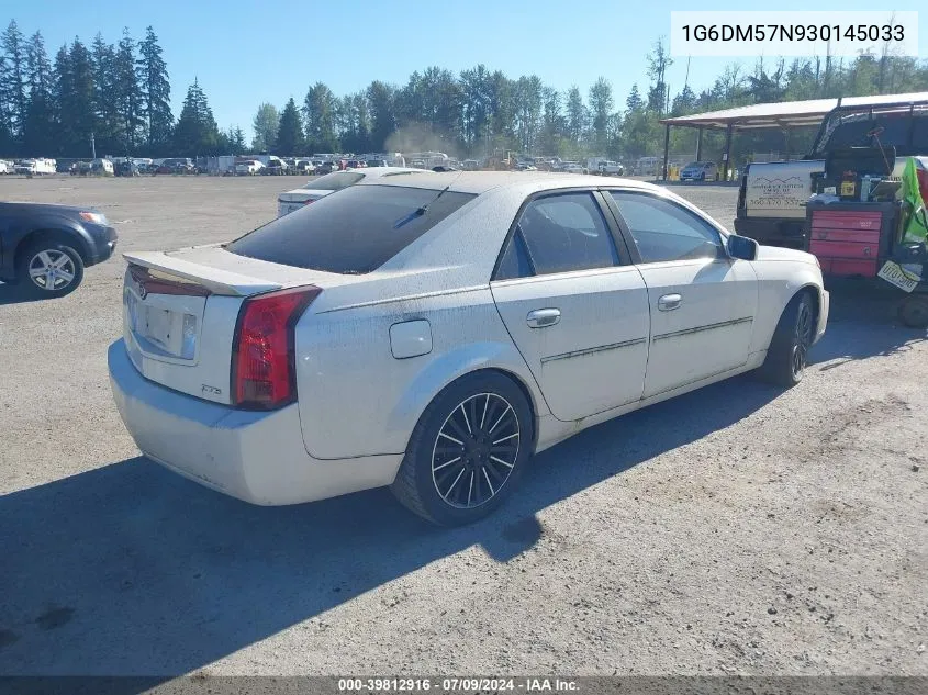 2003 Cadillac Cts Standard VIN: 1G6DM57N930145033 Lot: 39812916