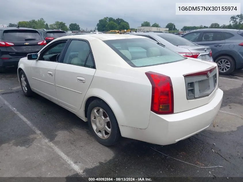 2003 Cadillac Cts Standard VIN: 1G6DM57NX30155974 Lot: 40092884