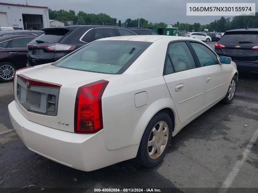 2003 Cadillac Cts Standard VIN: 1G6DM57NX30155974 Lot: 40092884