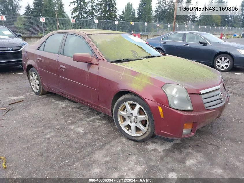 2003 Cadillac Cts Standard VIN: 1G6DM57N430169806 Lot: 40306394