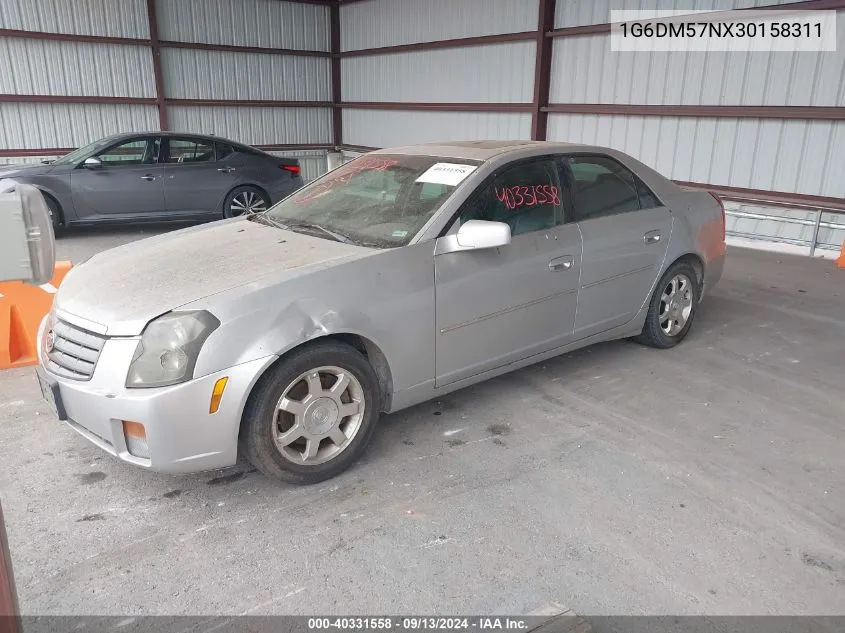 2003 Cadillac Cts Standard VIN: 1G6DM57NX30158311 Lot: 40331558