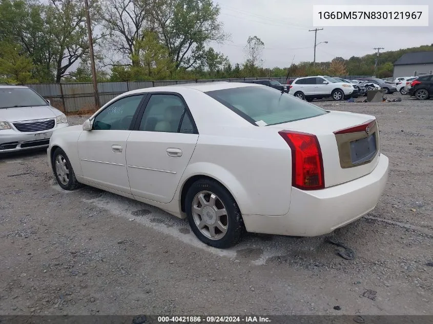 2003 Cadillac Cts Standard VIN: 1G6DM57N830121967 Lot: 40421886