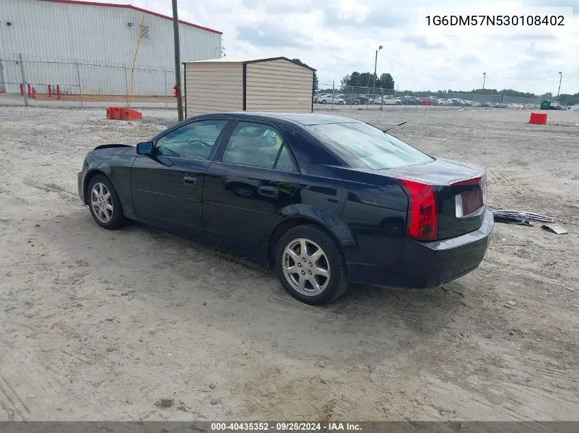 2003 Cadillac Cts Standard VIN: 1G6DM57N530108402 Lot: 40435352