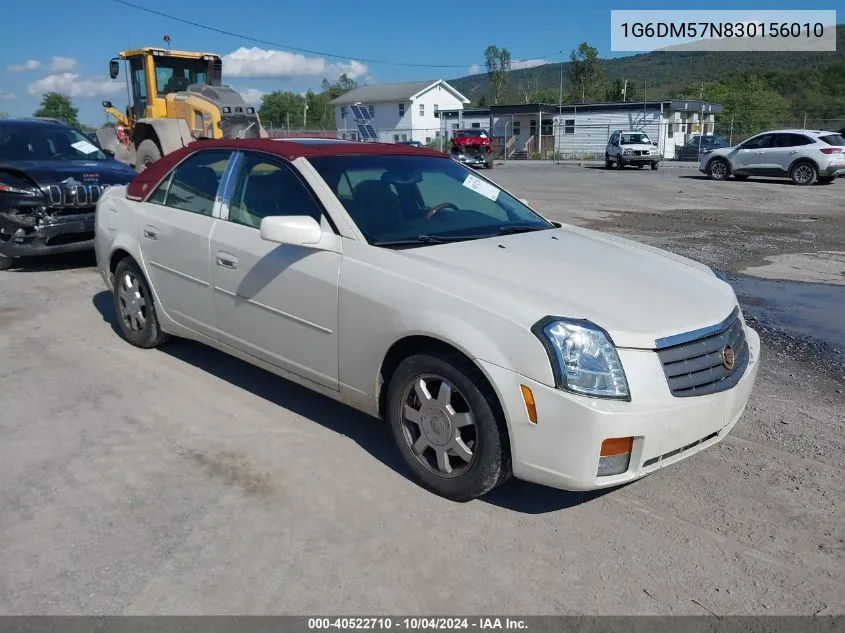 2003 Cadillac Cts Standard VIN: 1G6DM57N830156010 Lot: 40522710