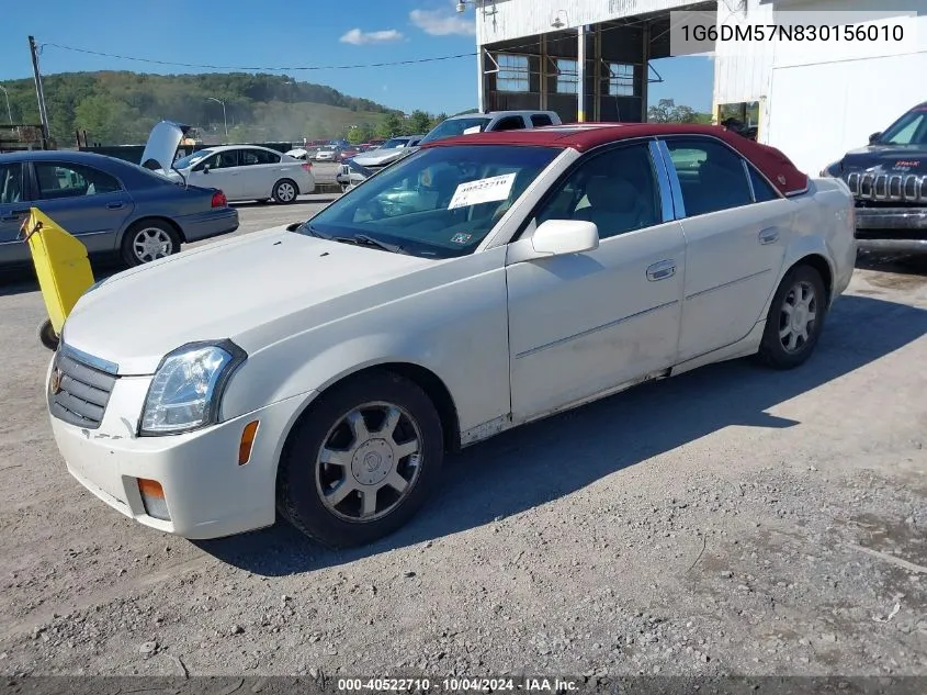 2003 Cadillac Cts Standard VIN: 1G6DM57N830156010 Lot: 40522710