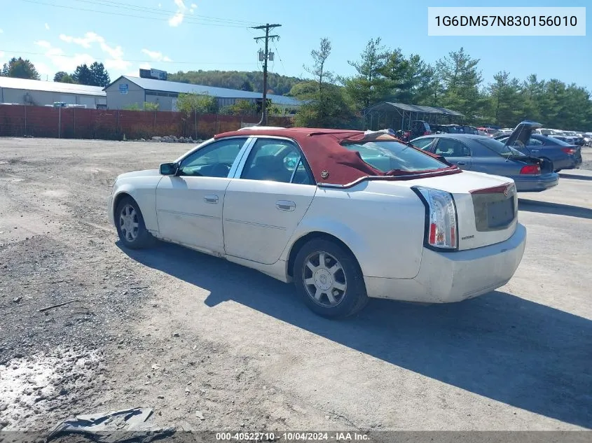 2003 Cadillac Cts Standard VIN: 1G6DM57N830156010 Lot: 40522710